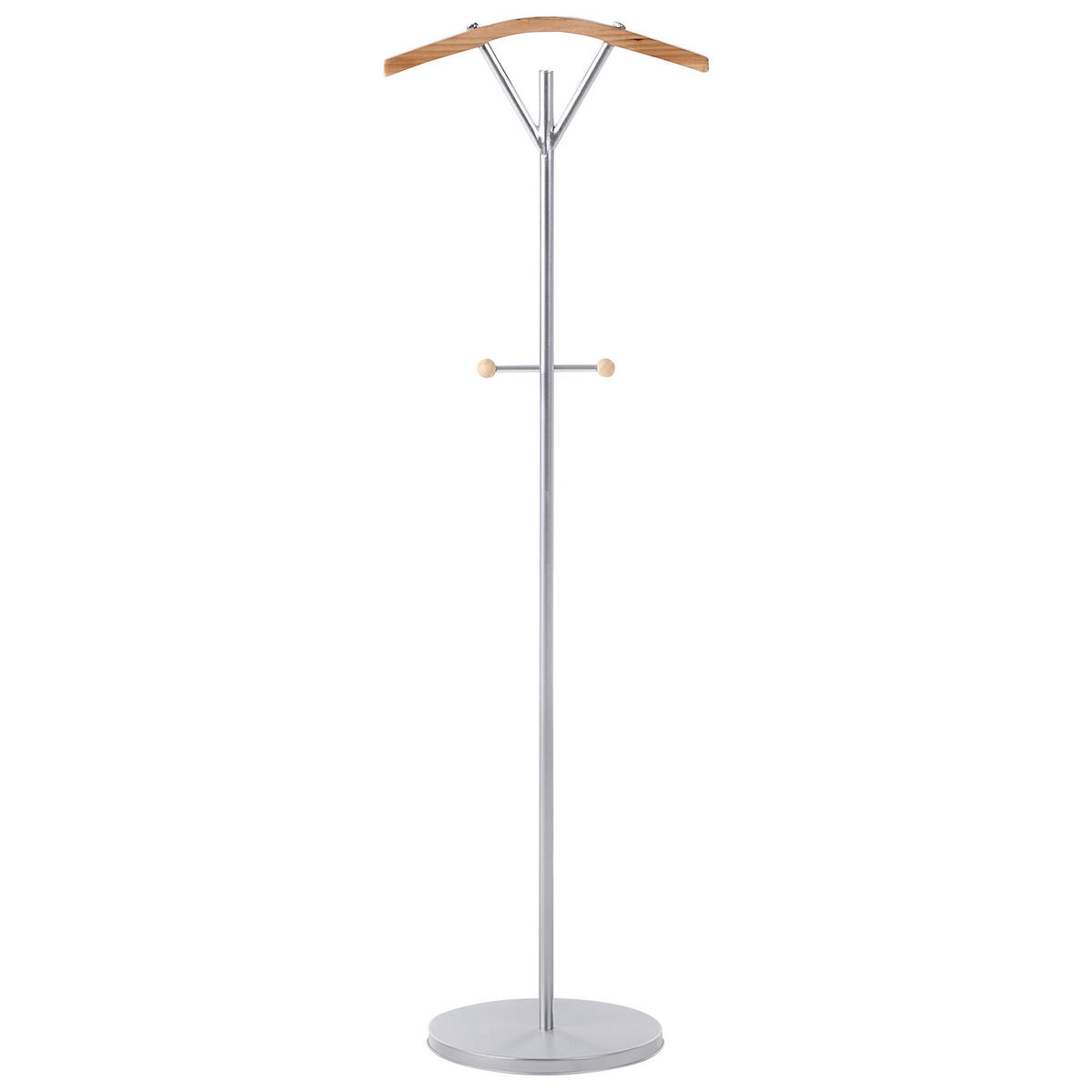 VĚŠÁK NA OBLEČENÍ Stříbrný Thompson - světle hnědá, kov (40/130/30cm) - Beliani