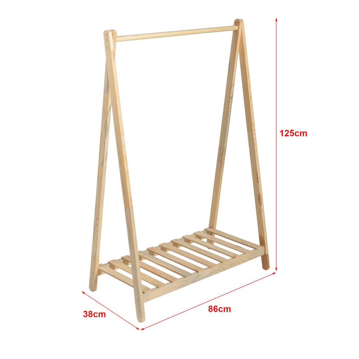GARDEROBENSTÄNDER Ledøje - Naturfarben, Holz (86/125/38cm) - [en.casa]