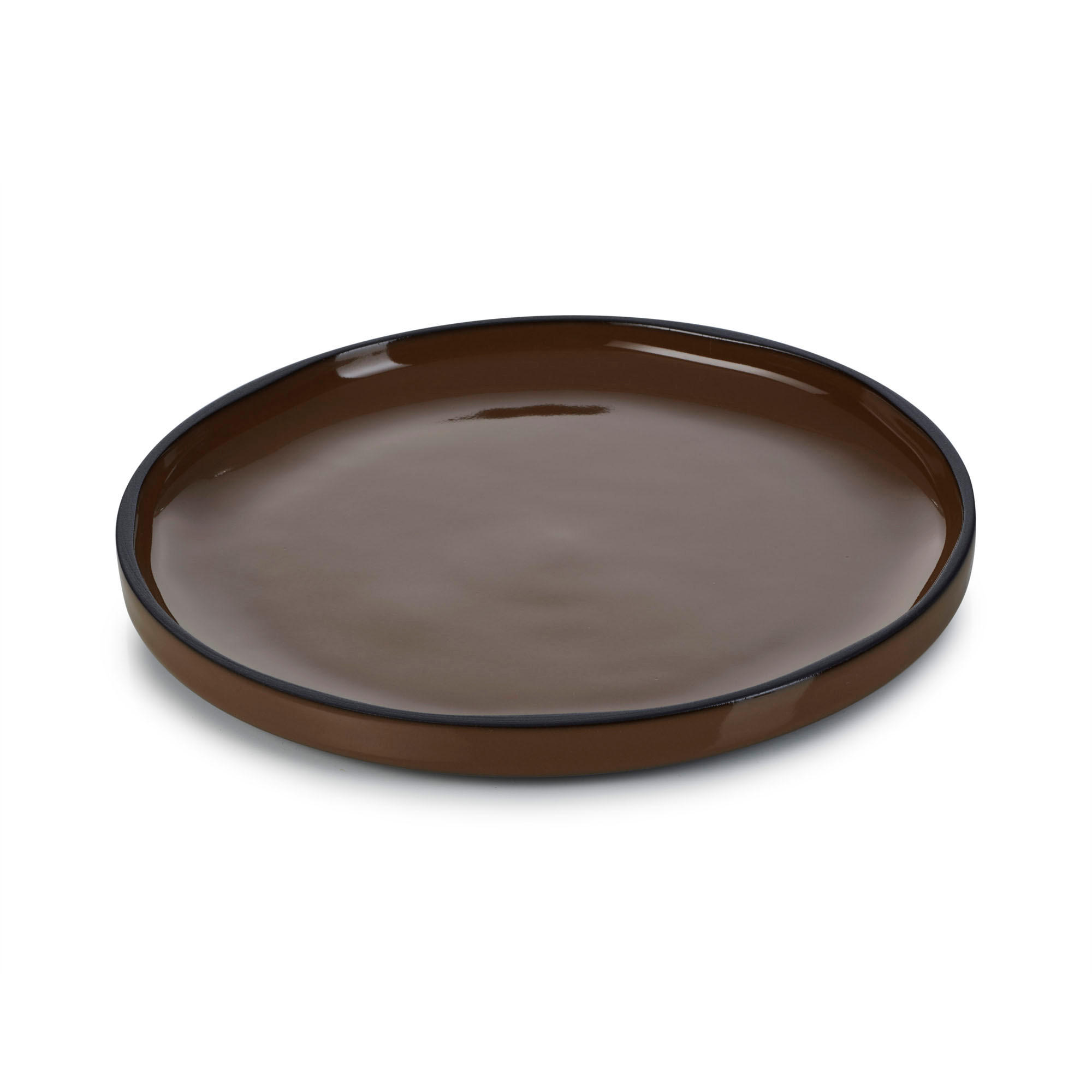 Revol Porcelaine France Brotteller Dunkelbraun