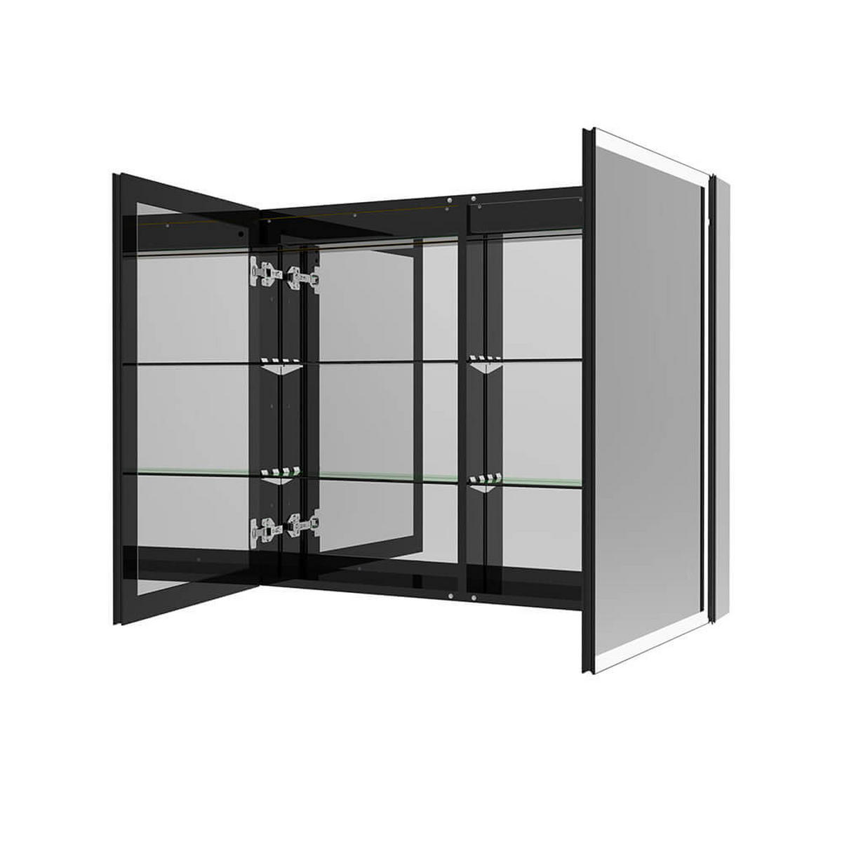 LED-SPIEGEL EVE - Farbe: Schwarz, Größe: 100 x 80 cm - Schwarz, Metall (100/80/13.3cm) - Home Deluxe