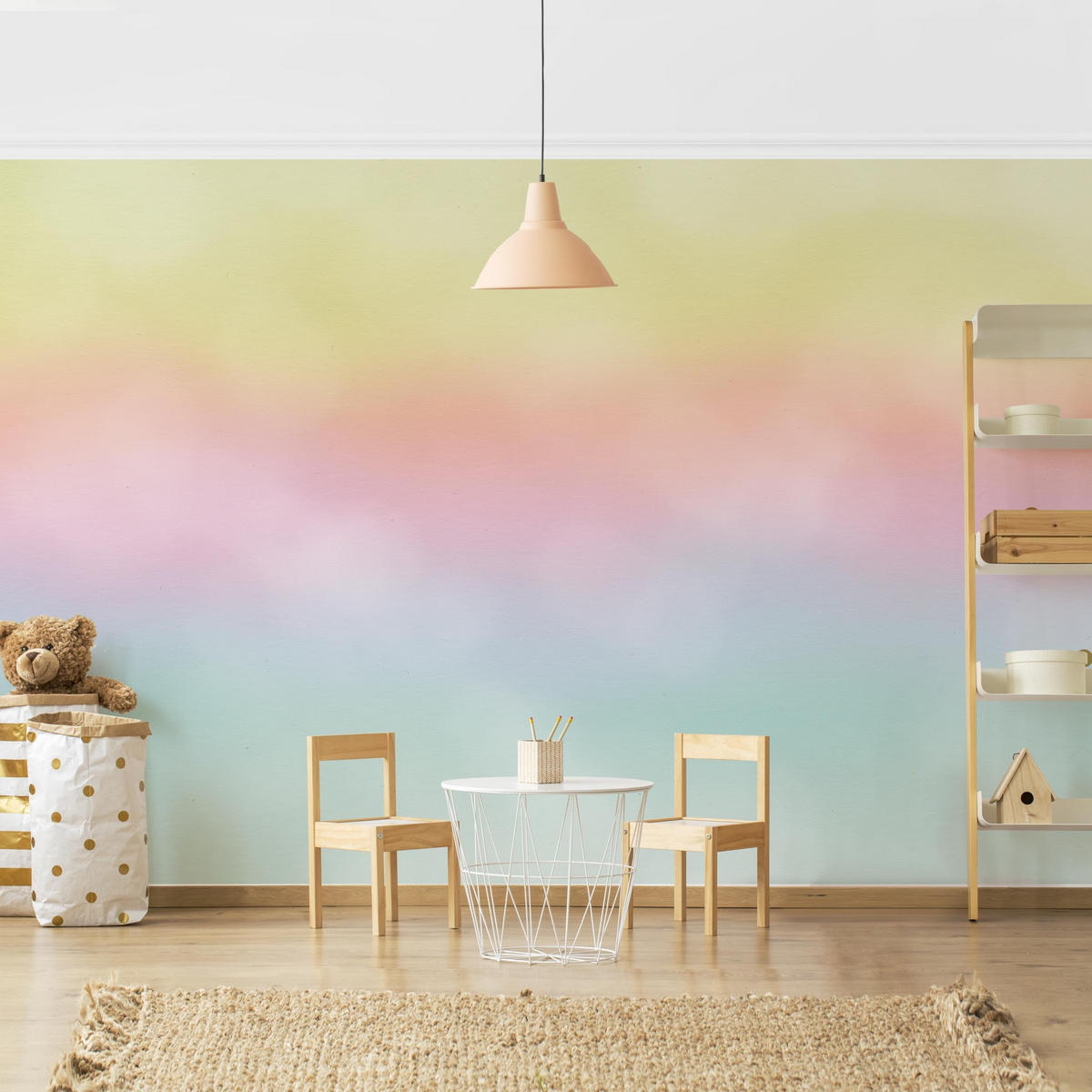 FOTOTAPETE Regenbogen Wasserfarben 288/190 cm - Multicolor, Papier (288/190cm) - Bilderwelten