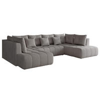 WOHNLANDSCHAFT STONE mit Schlaffunktion und Bettkasten, Stoff Grau - Dunkelgrau, Kunststoff/Textil (350/91/190cm) - Idohome