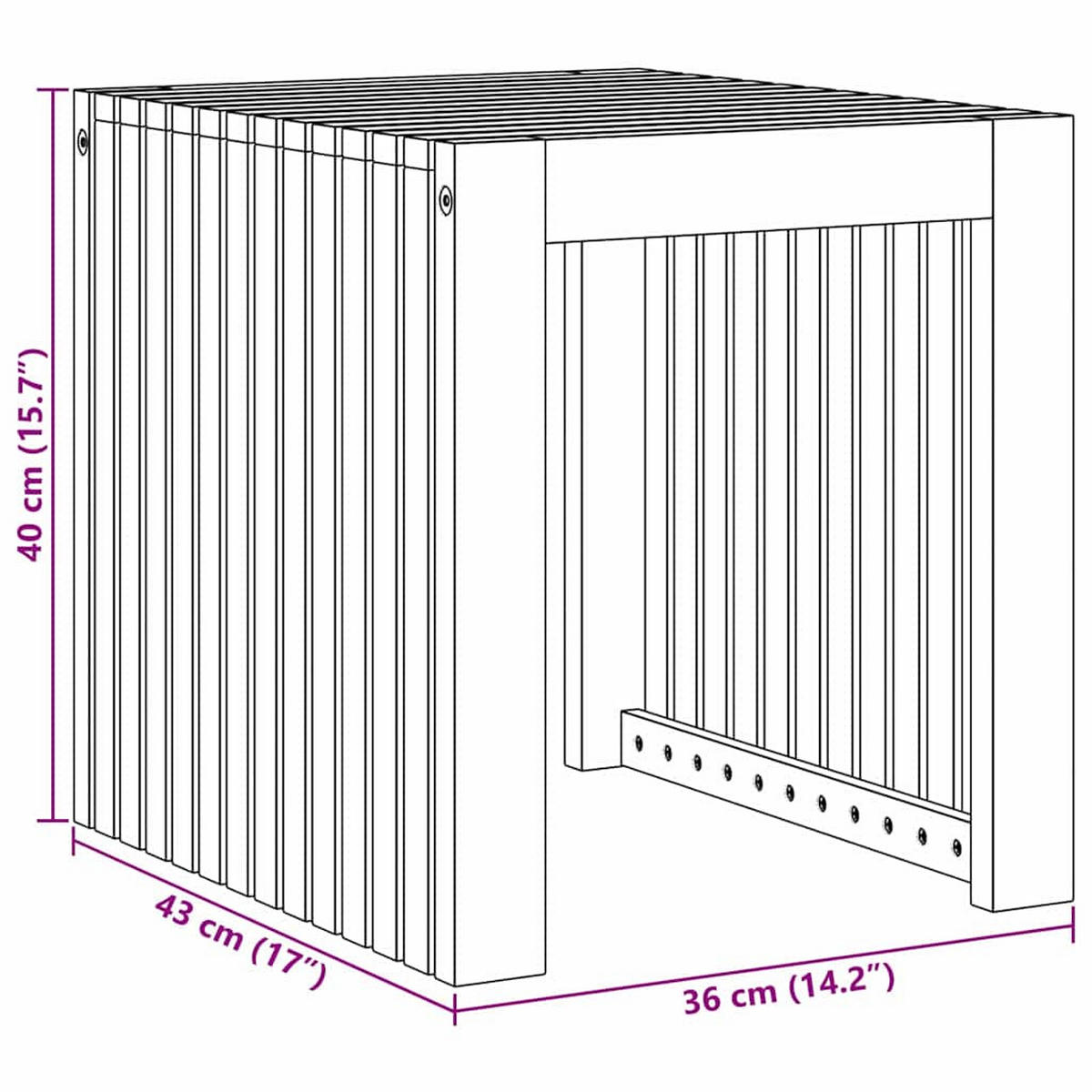 BEISTELLTISCH Öl-Natur 43/36/40 Cm Massivholz Teak - Braun, Holz (43/36/40cm) - vidaXL