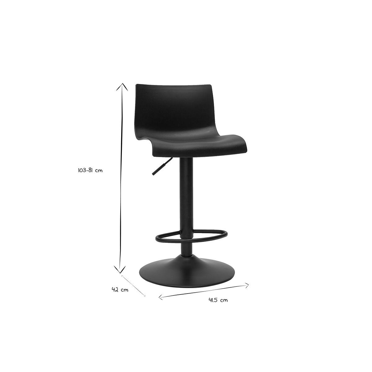 BARHOCKER Verstellbar Schwarzes Metall 2er-Set ONA - Schwarz, Kunststoff (45/81/41.5cm) - Miliboo