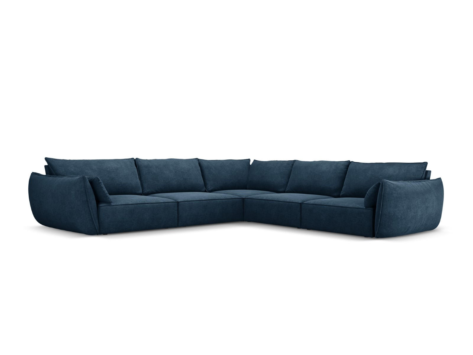 WENDBARES-ECKSOFA Kaelle aus Chenille-Stoff königsblau 7 Sitzplätze - Blau, Textil (286/286cm) - Micadoni