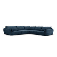 WENDBARES-ECKSOFA Kaelle aus Chenille-Stoff königsblau 7 Sitzplätze - Blau, Textil (286/286cm) - Micadoni