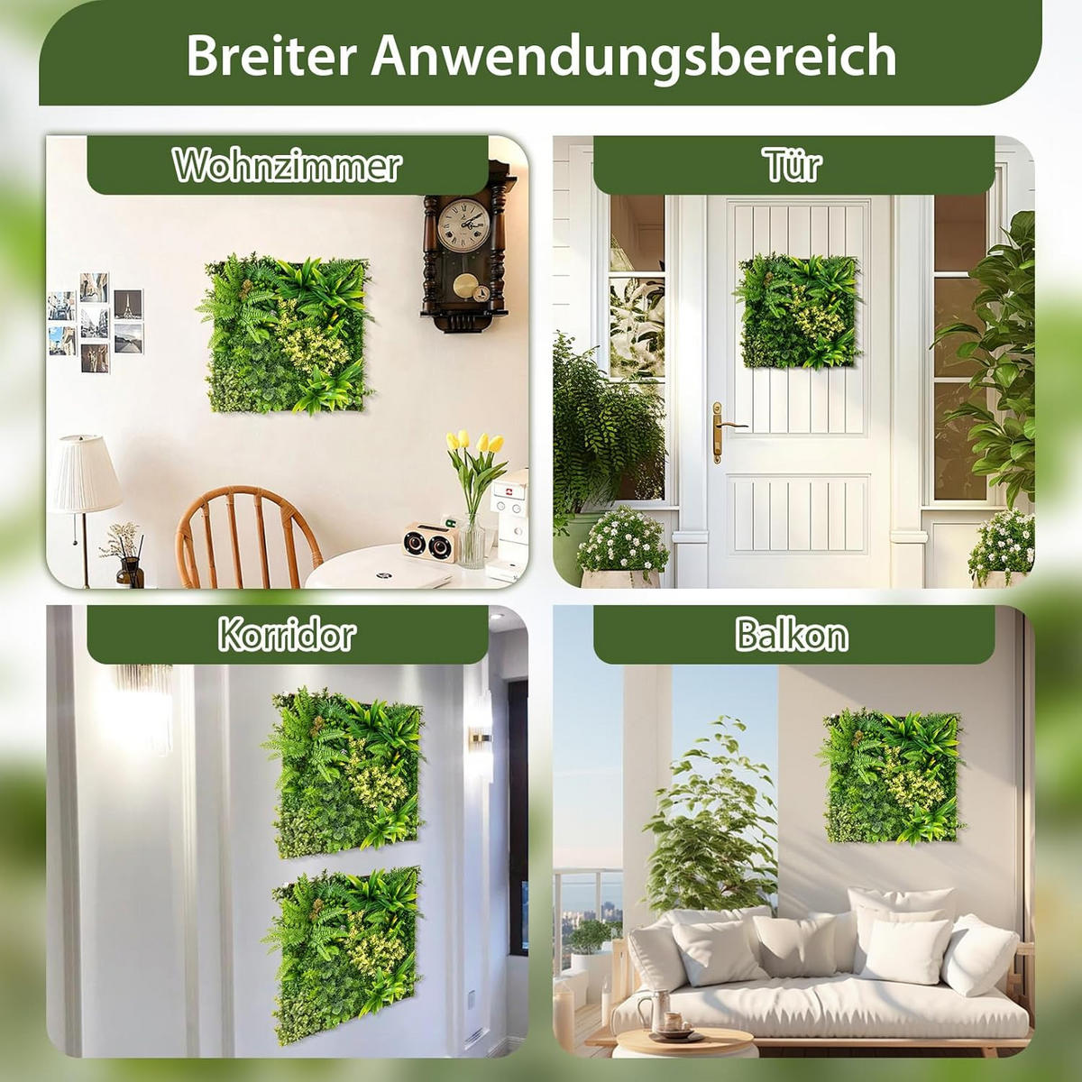 KUNSTPFLANZE Grün(2er-Set) - Grün, Kunststoff (8cm) - COSTWAY