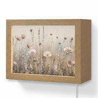 NÁSTĚNNÁ LAMPA Květiny - růžová - moderní - béžová 20x15 cm - starorůžová, kompozitní dřevo (20/15/8cm) - OnlyWow