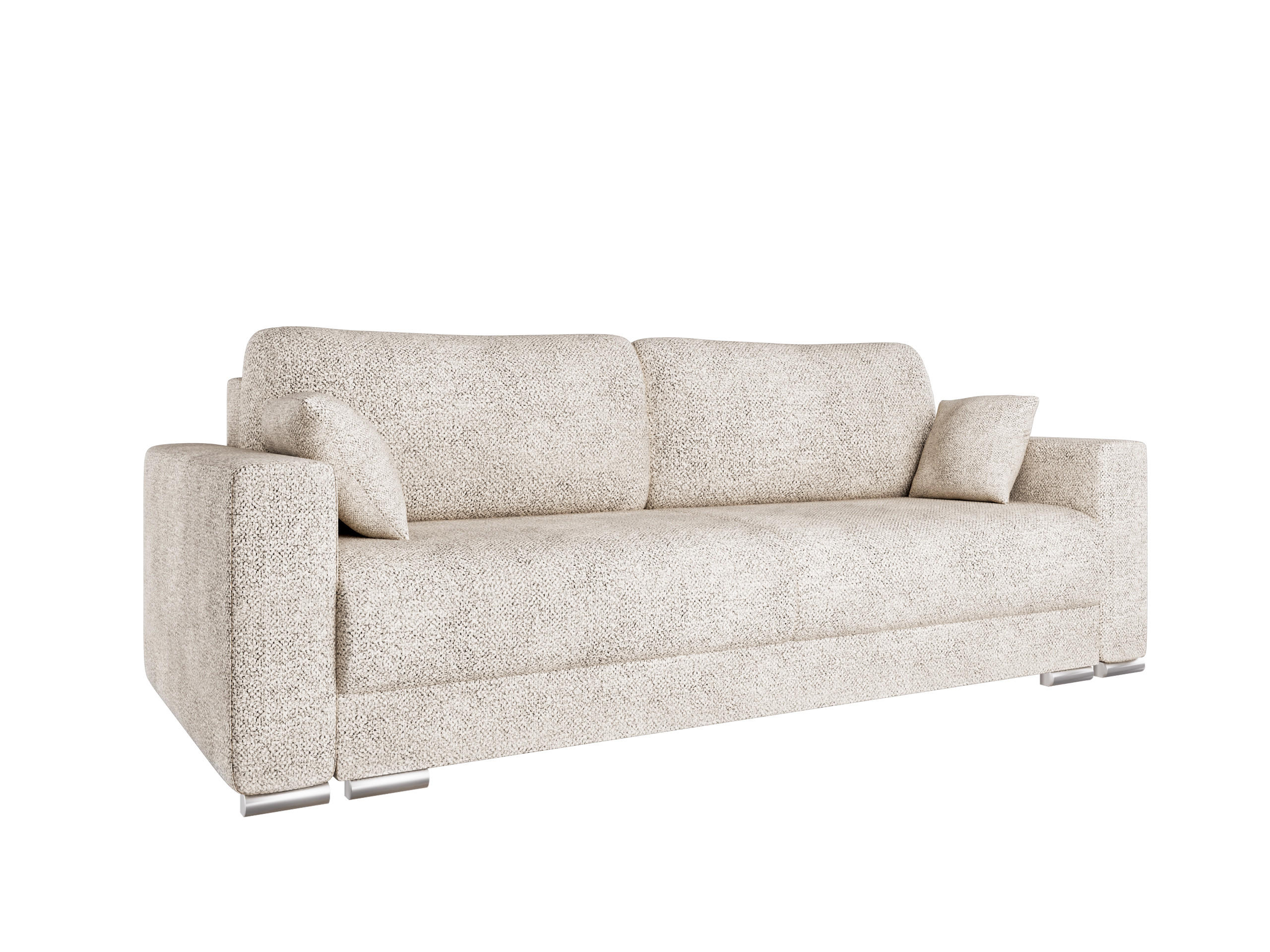 SCHLAFSOFA Calma mit Bettkasten 3-Sitzer modernen Stil, Beige - Beige, Holz (229/87/97cm) - Panda Möbel