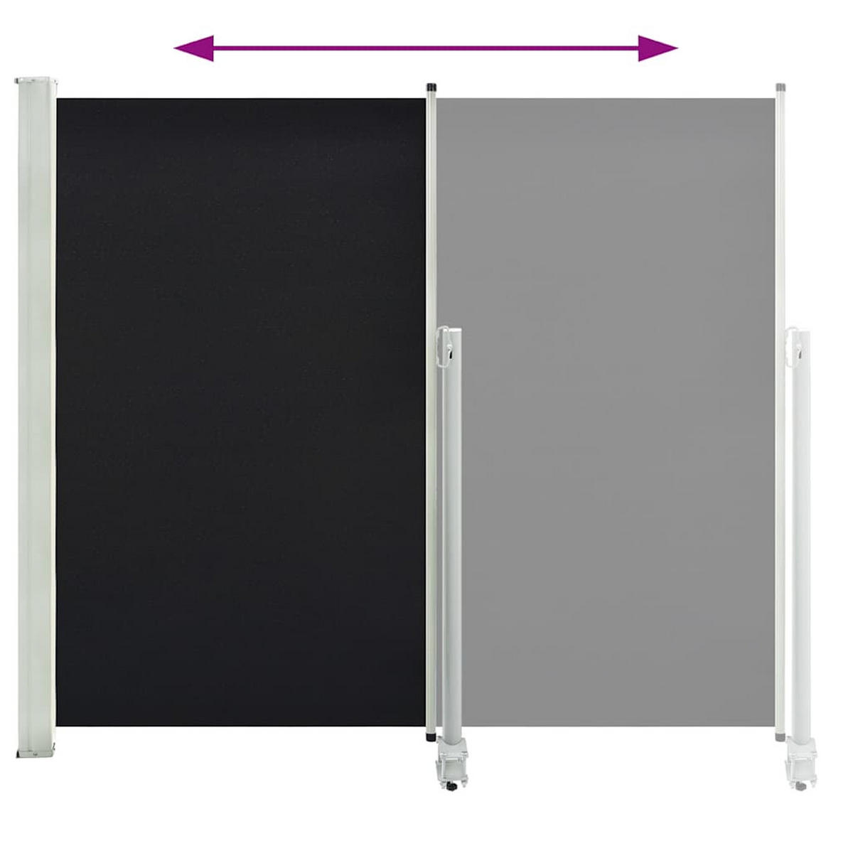 AUSZIEHBARE Seitenmarkise 160x300 cm Schwarz - Schwarz, Textil (300/160/300cm) - furnicato