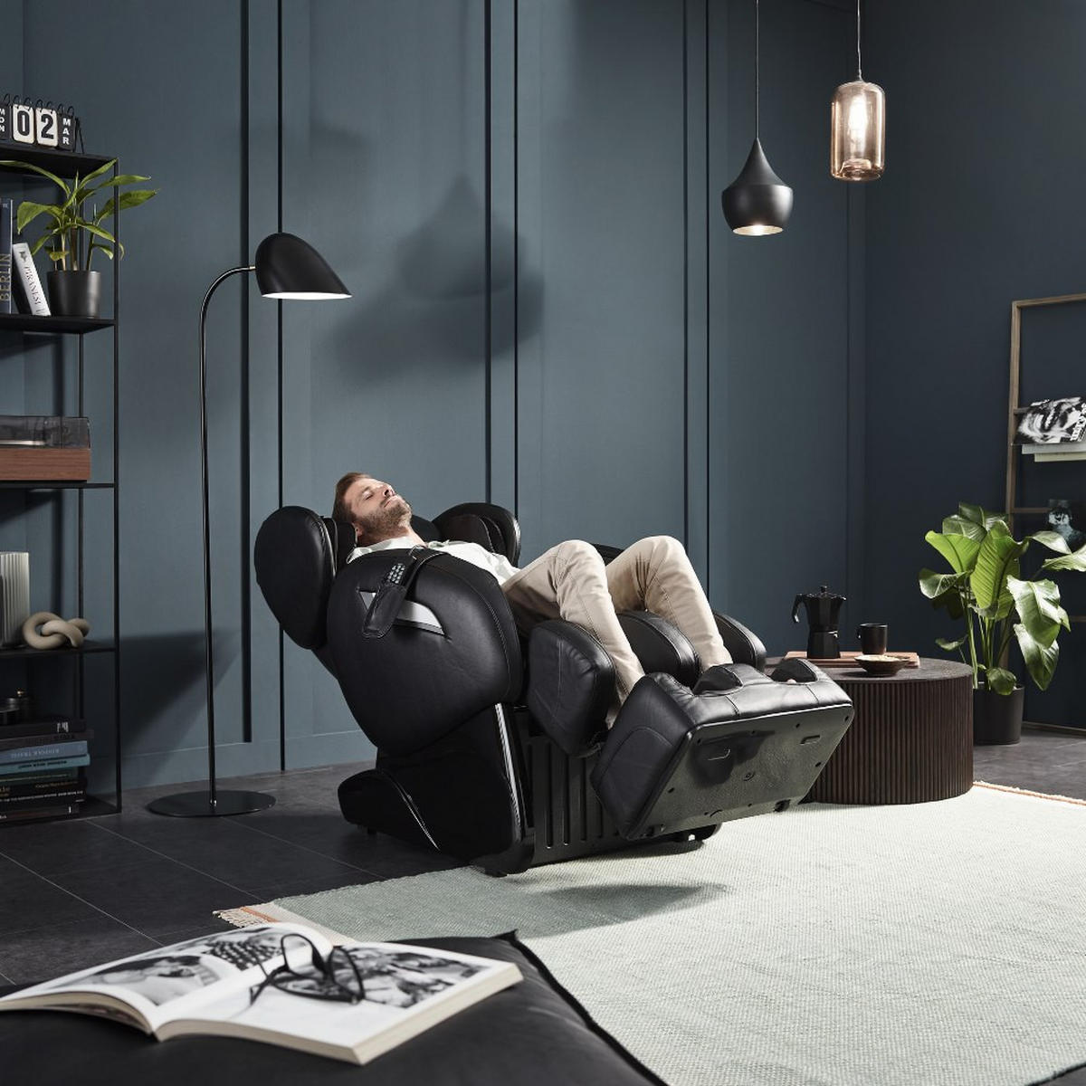 MASSAGESESSEL SUENO - Farbe: Schwarz - Schwarz, Leder (143/112/76cm) - Home Deluxe