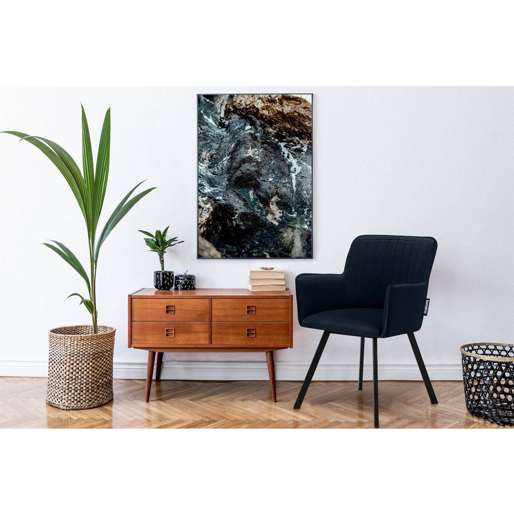 Thumbnail - Konsimo® Esszimmerstuhle, Dunkelblau, Metall, Textil, 56x84x46 cm, Hergestellt in Europa, Esszimmer, Stühle, Esszimmerst...