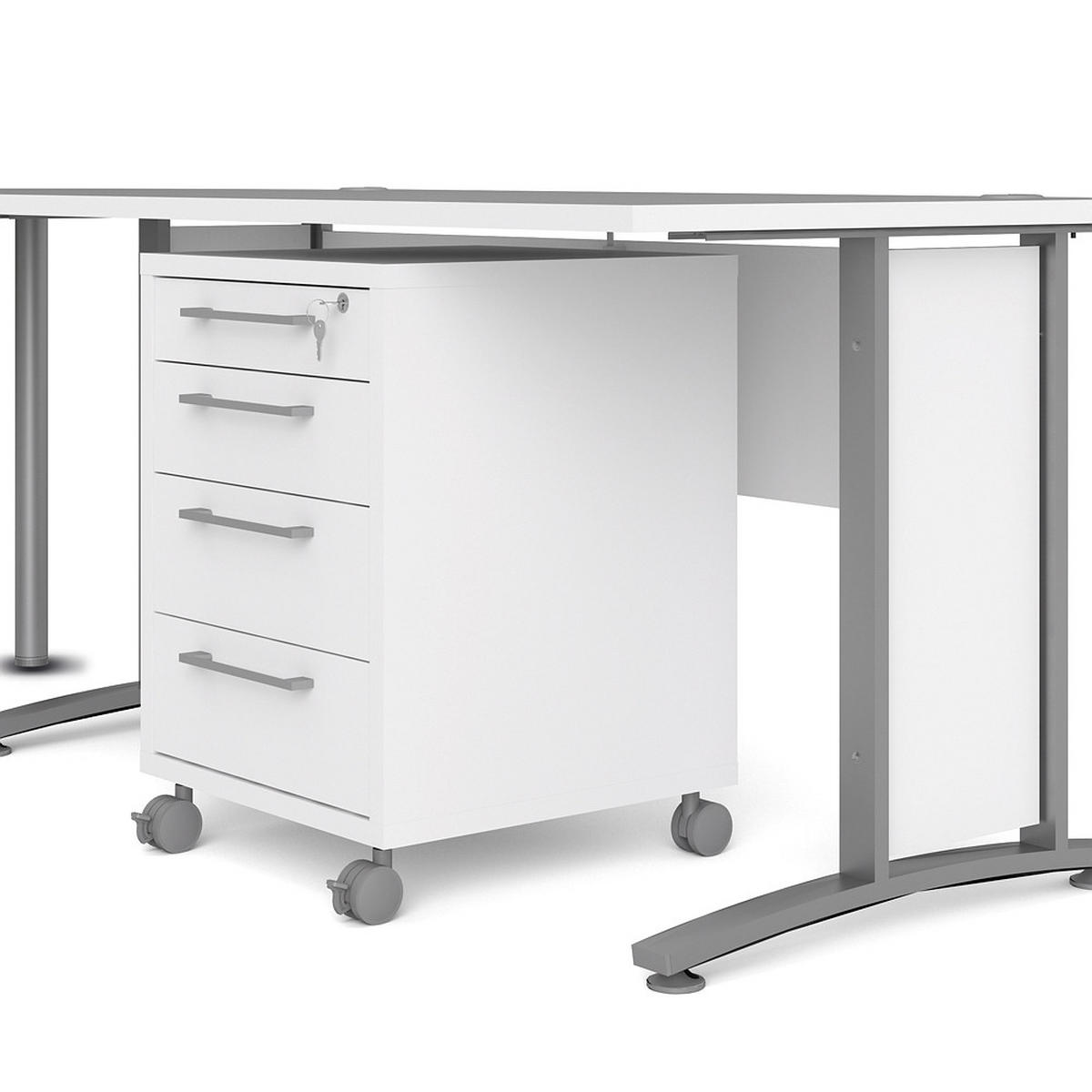 ECKSCHREIBTISCH Weiß - Weiß, Holzwerkstoff (230/200/75cm) - ebuy24