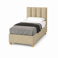 HOTELBETT EUROPA 90x200 cm, Mobil Bett auf Rollen & Koppelbar mit Bonell Matratze, 1 Stück, Beige - Beige, Holz/Buchenholz (90/200cm) - Trada