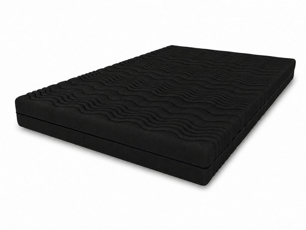 MARPUR TOP5 Latex Topper 160x200 cm H3, 5 cm, Schwarz - Schwarz, Textil (160/200cm) - Marpur