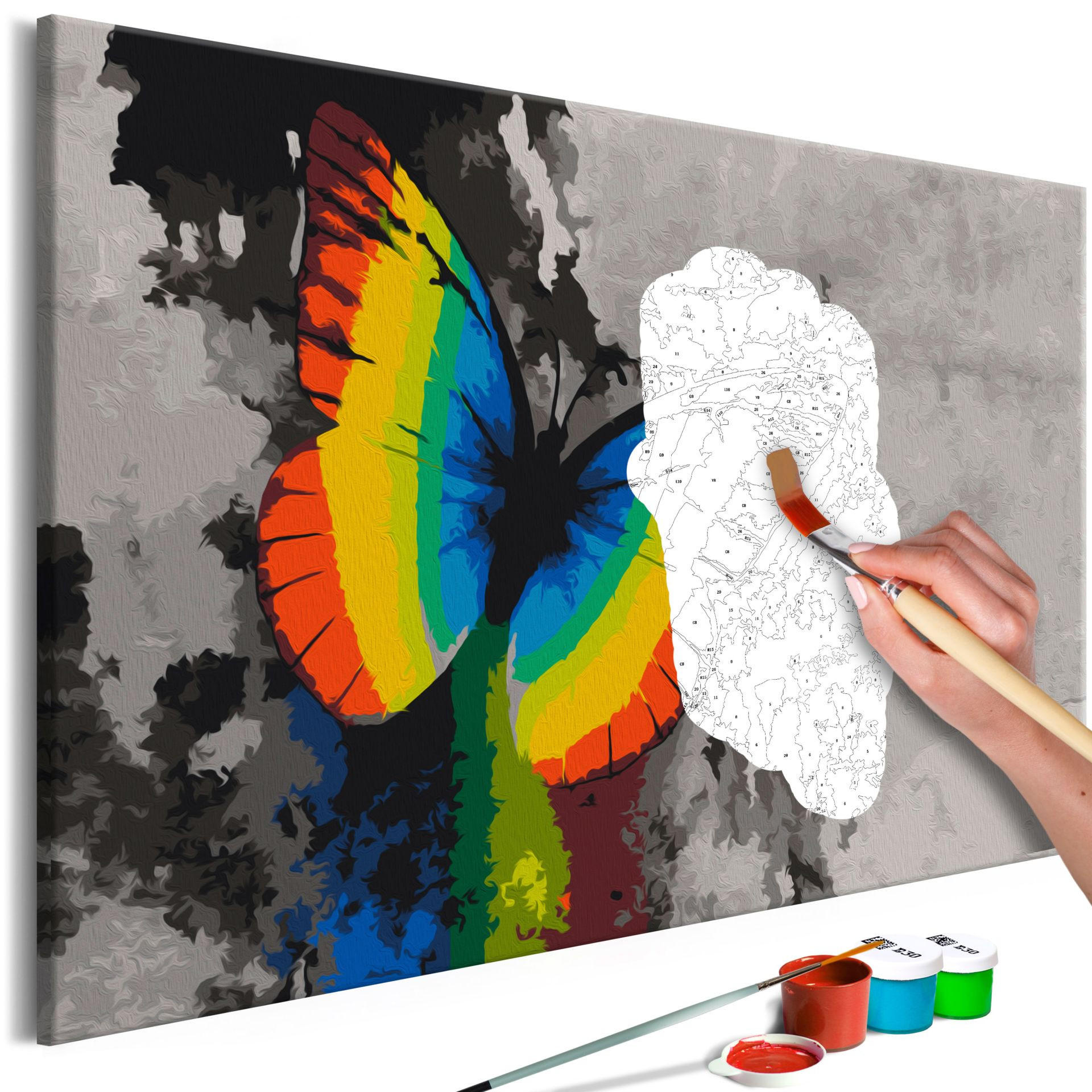 MALEN NACH ZAHLEN 50/40 cm - Grau, Textil (1.4/40cm) - KUNSTLOFT
