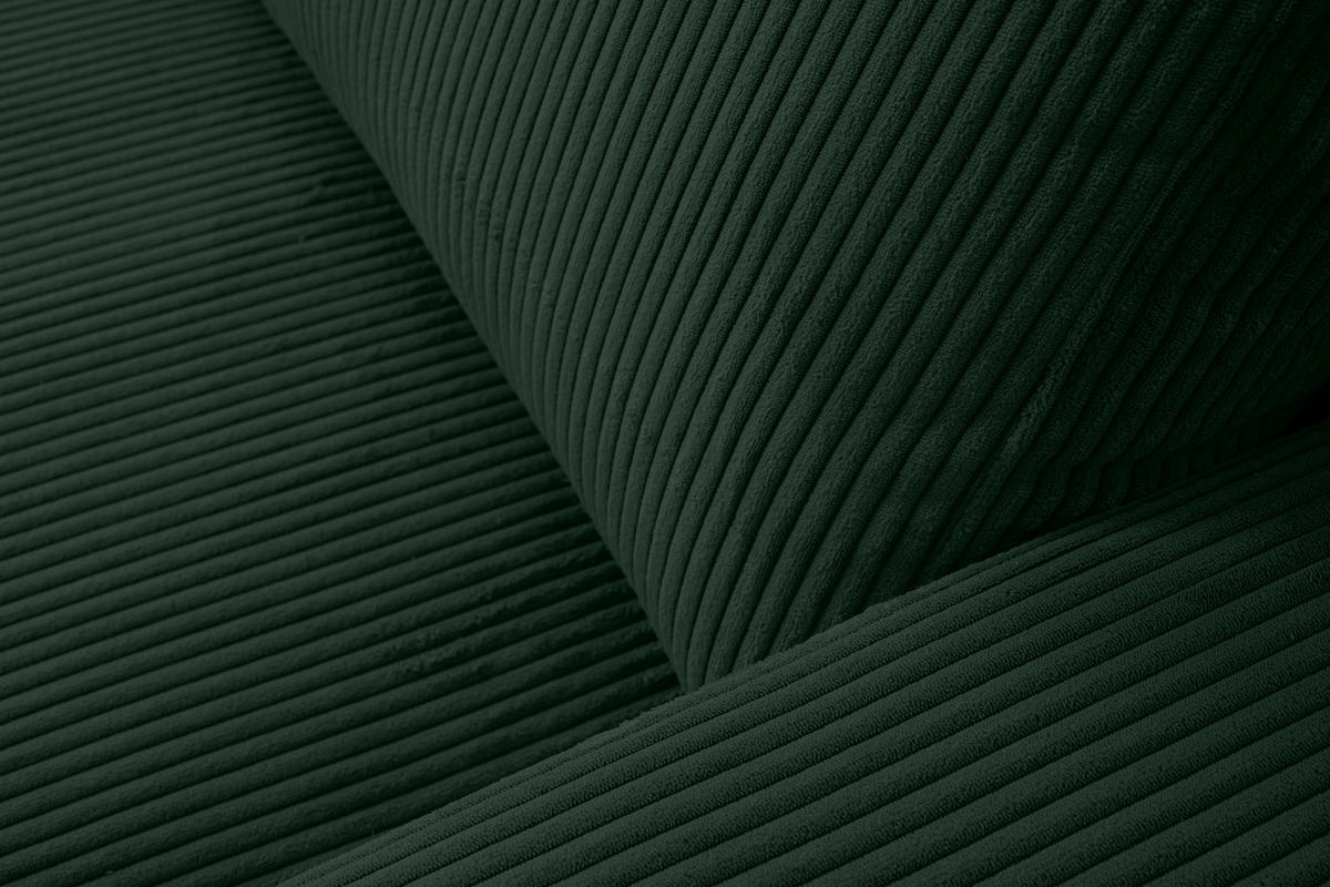 ECKSOFA Aspen in L-Form, Coach Farbe: Grün, Cordstoff, Ottomane Links - Grün, Textil (187/312cm) - VENASI MÖBEL
