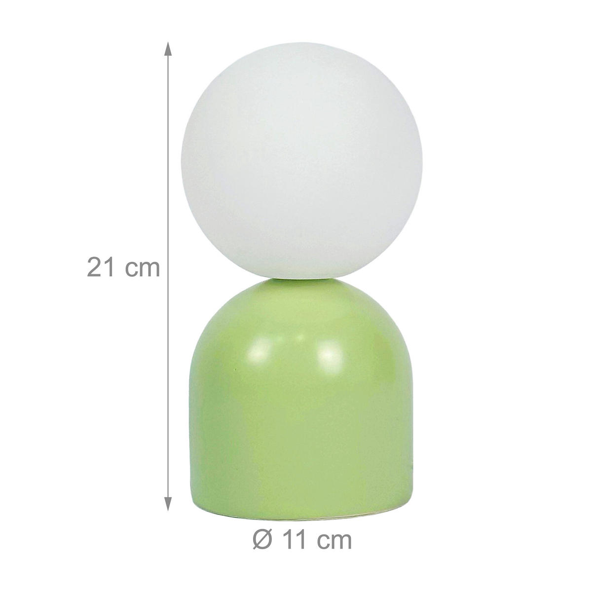 TISCHLAMPE - Multicolor, Glas/Keramik (11/11/21cm) - Relaxdays