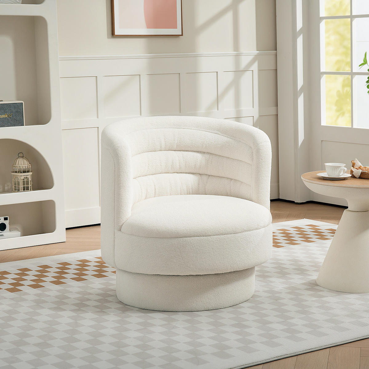 SESSEL, drehbar, Creme - Creme, Kunststoff (74/74/74cm) - HOMCOM