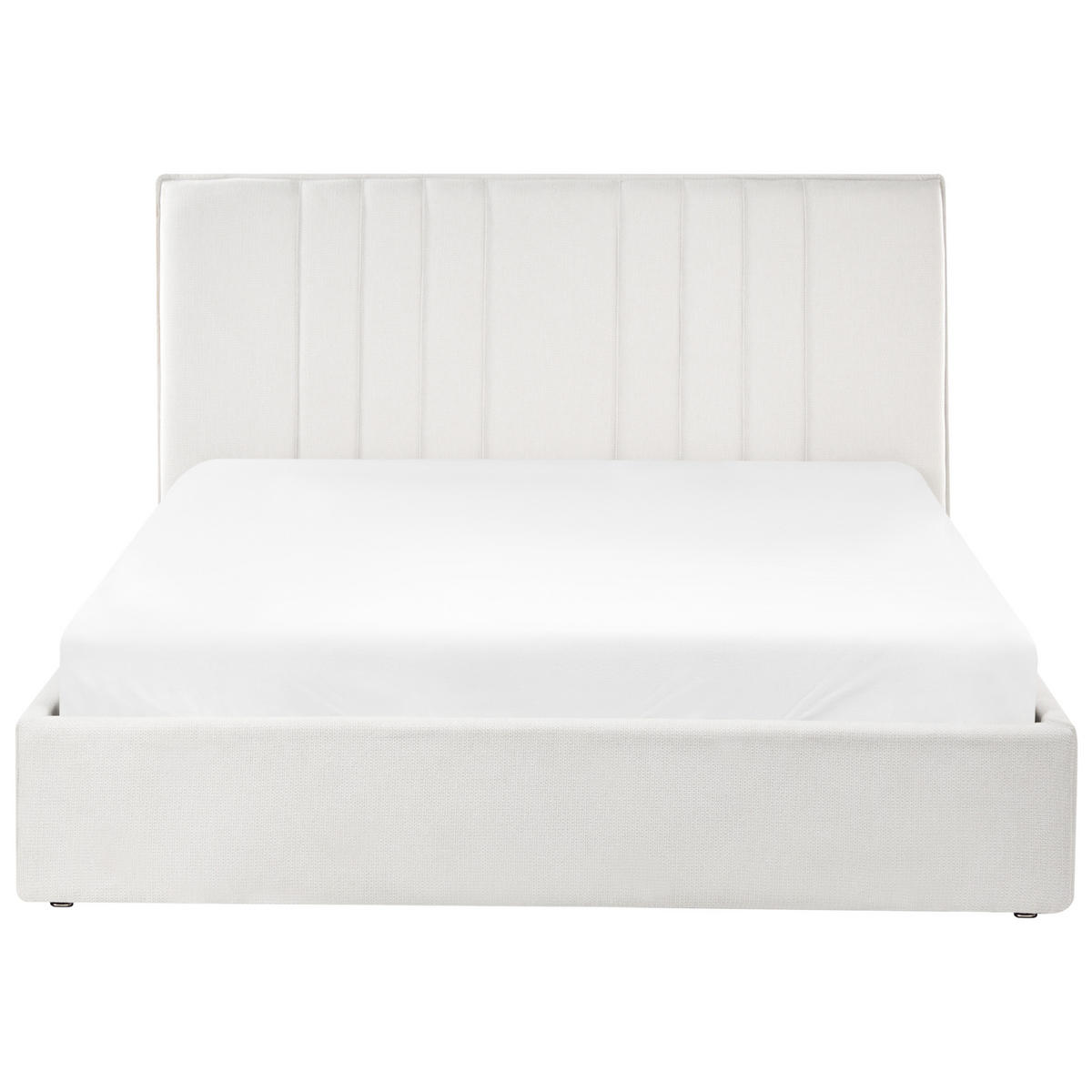 BETT mit Stauraum 140/200 cm Hellbeige Tarascon - Beige, Textil (140/200cm) - Beliani