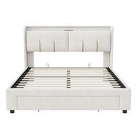 STAURAUMBETT 140/200 cm DE-32885 mit LED Beige - Beige, Holzwerkstoff (140/200cm) - ComfortXL