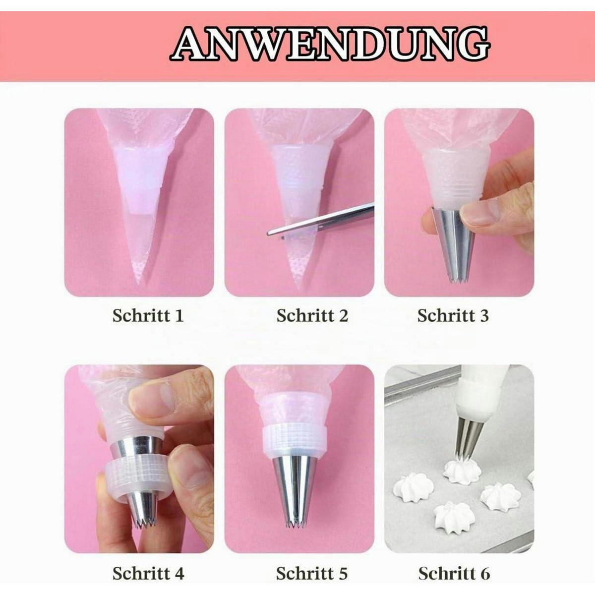 SPRITZBEUTEL-SET mit 27 Tüllen - Multicolor, Metall (3.5/3/4cm)