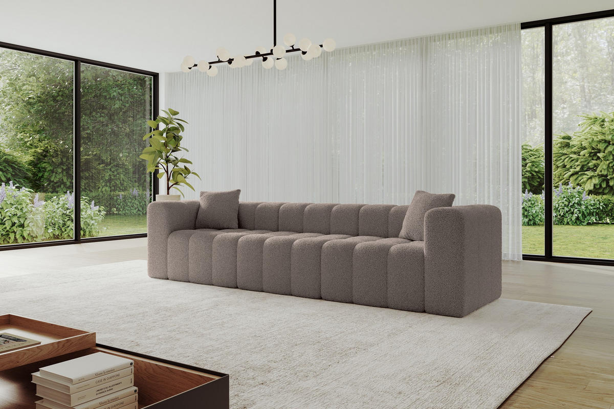 POHOVKA 3-MÍSTNÁ DONY-3 315x90x71 cm Hnědá Buklé - černá/hnědá, kompozitní dřevo/textil (315/71/90cm) - ALTDECOR