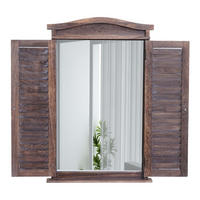 WANDSPIEGEL MIT FENSTERLÄDEN Dunkelbraun - Dunkelbraun, Holz (46/71/5cm) - MCW