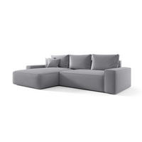 ECKSOFA MONA mit Schlaffunktion POSO 55 Links - Hellgrau, Textil (175/280cm) - Bedante