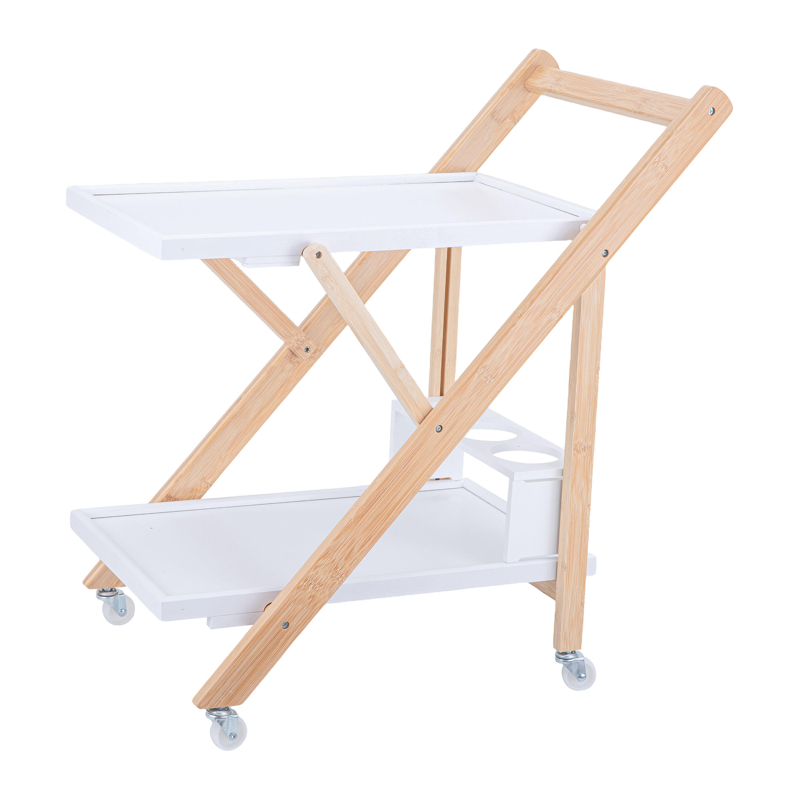 SERVIERWAGEN - Hellbraun, Holz (39.5/70/44cm) - Relaxdays