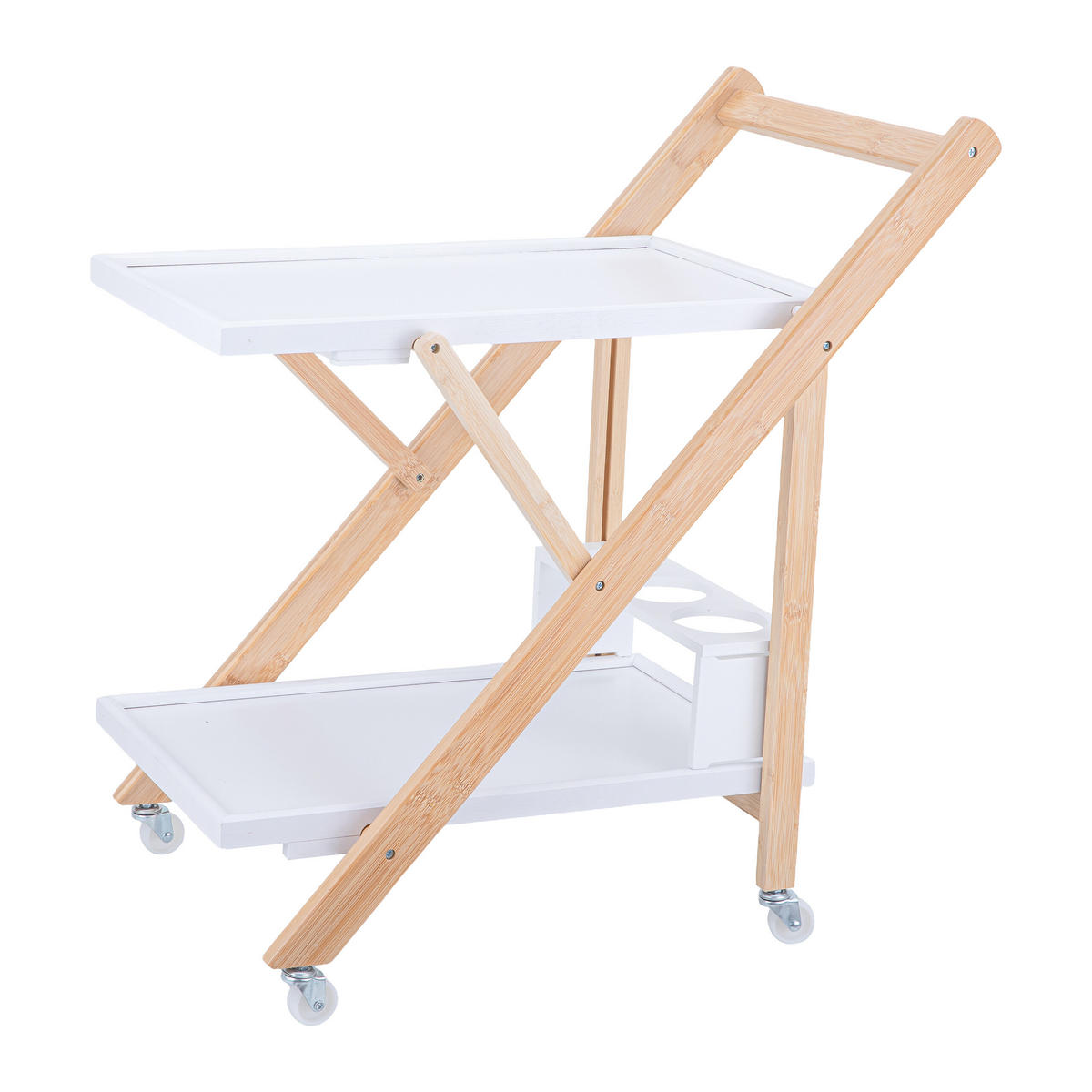 SERVIERWAGEN - Hellbraun, Holz (39.5/70/44cm) - Relaxdays