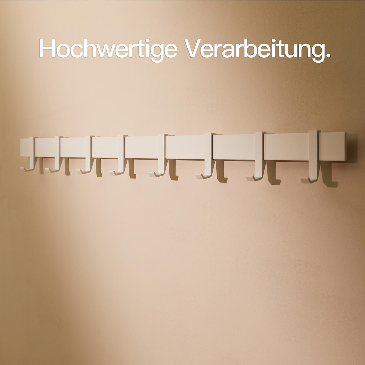 MODERNE GARDEROBENLEISTE Wandgarderobe Matt Weiß 80 cm - Weiß, Metall (80/7/5cm) - Designfabrik Hamburg