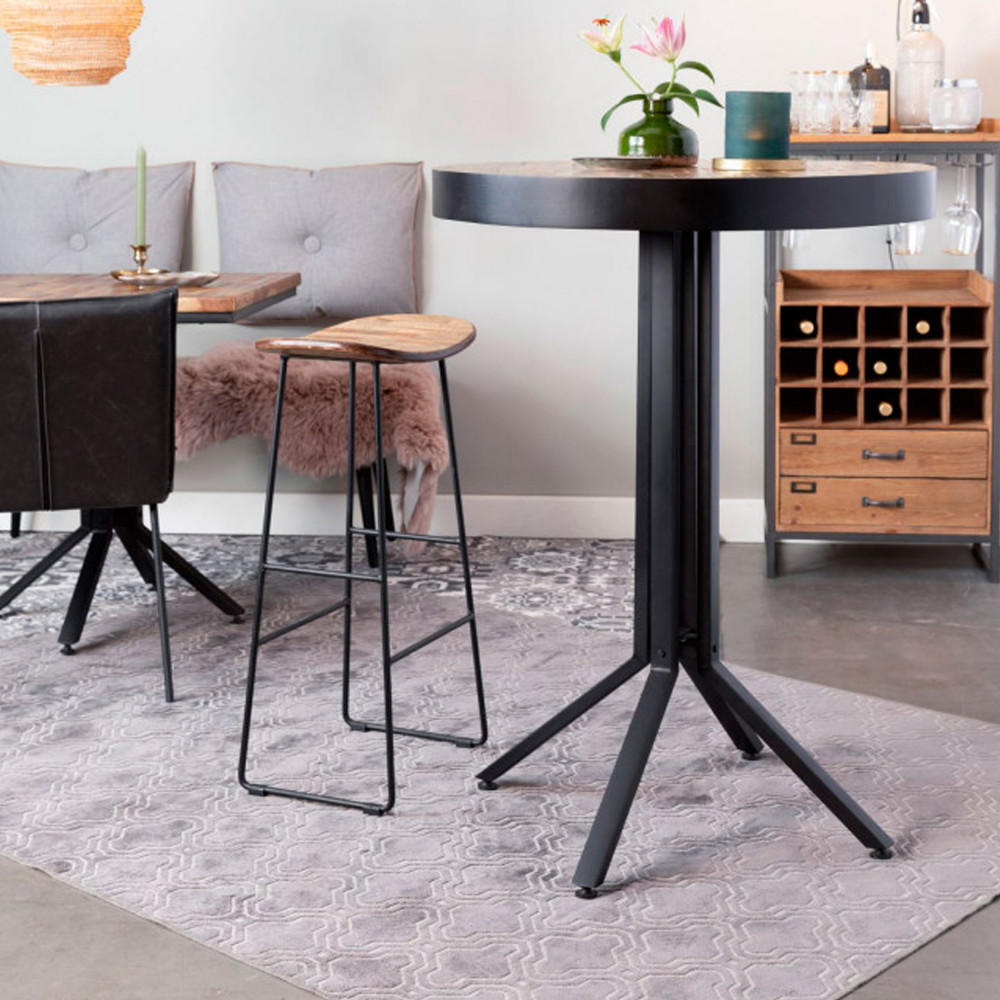 BARHOCKER aus recyceltem Teakholz und Metall, H62 cm - Tangle - color_natural - Naturfarben, Holz (40/65/30cm) - Drawer