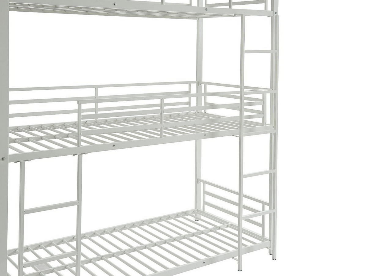 ETAGENBETT - 3 Personen - 3 x 90 x 190 cm - Metall - Weiß - ELOUAN III - Weiß, Metall - Vente-Unique