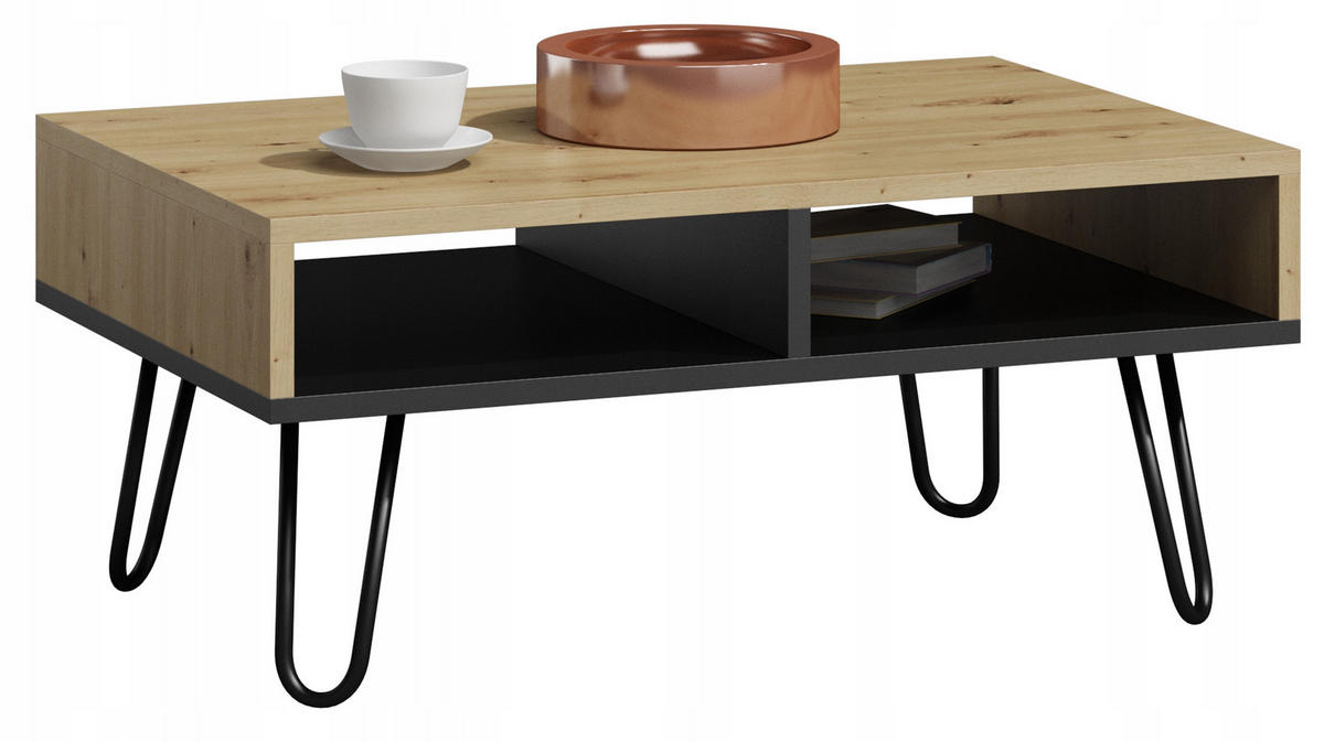 COUCHTISCH Dora in Retro Optik Artisan Eiche 100/50/55 cm - Eiche Artisan, Holzwerkstoff (50/100/55cm) - Matkam Möbel