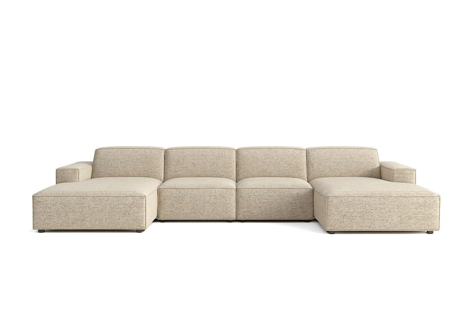 ECKSOFA Cursal U-Form, Stoff Artico, Beige - Beige, Holz (364/166cm) - Kaiser Möbel