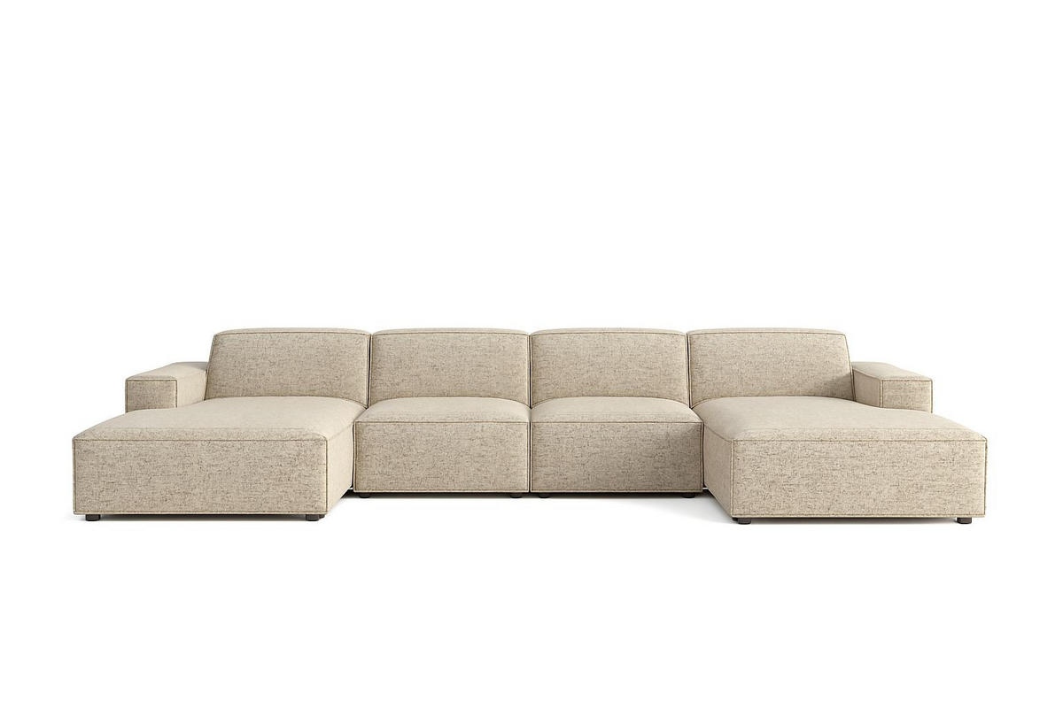 ECKSOFA Cursal U-Form, Stoff Artico, Beige - Beige, Holz (364/166cm) - Kaiser Möbel