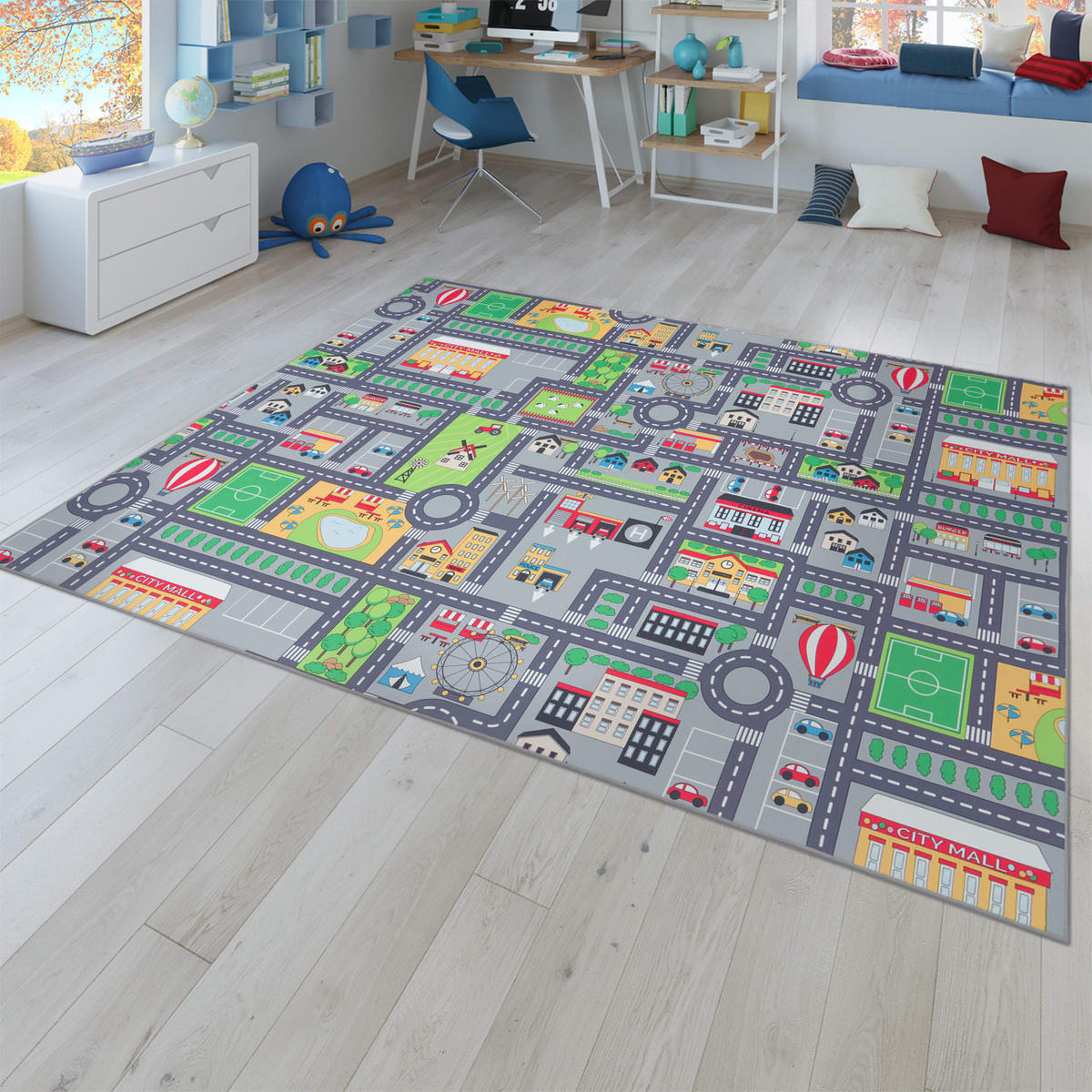 KINDERTEPPICH Grau 80 x 150 cm - Grau, Kunststoff (80/150cm) - TT Home