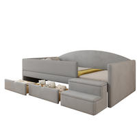 POLSTERBETT mit 2 Schubladen und Stufen 90x190 cm Samt Grau - Grau, Metall (90/190cm) - Meubliv