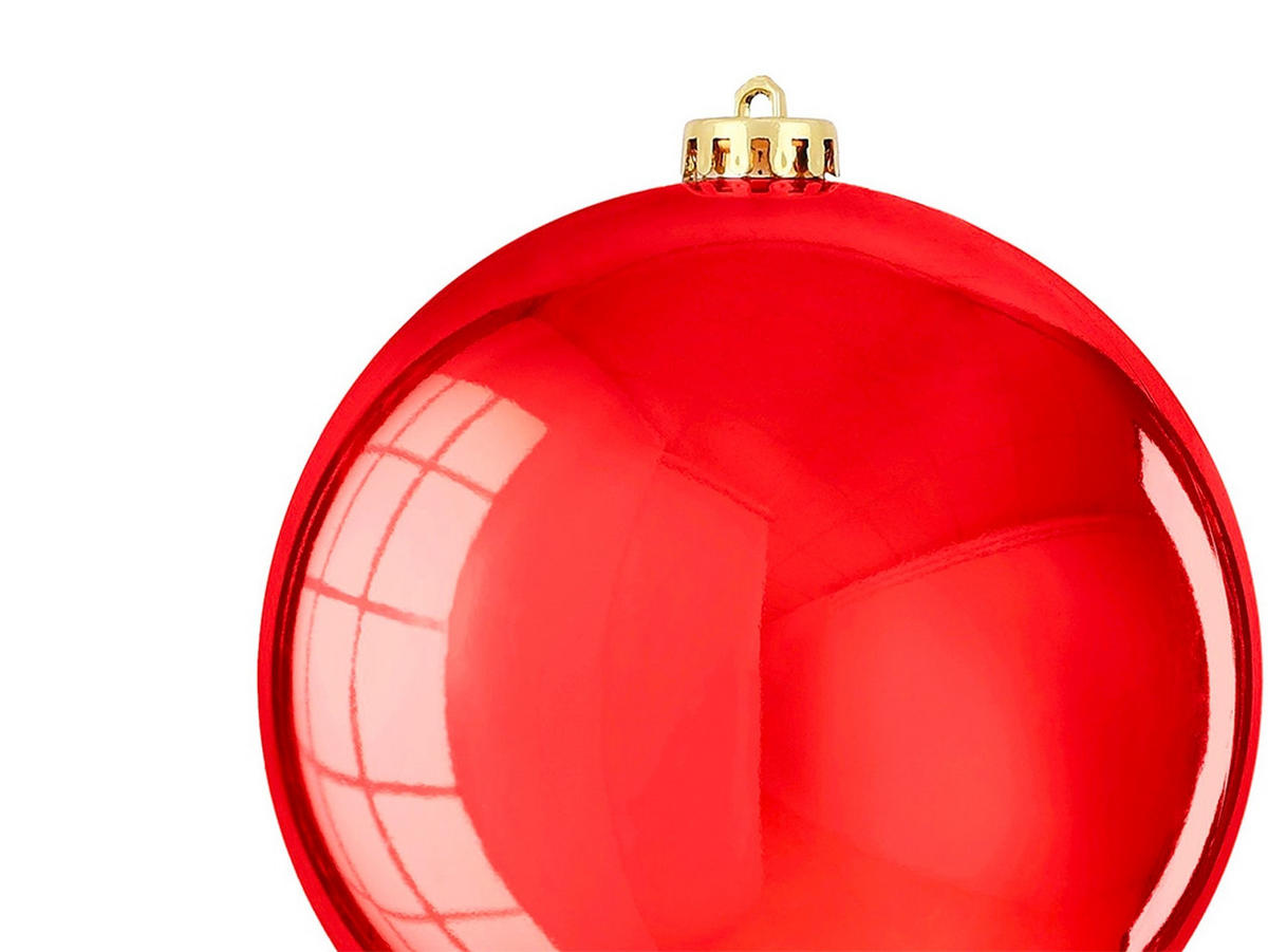 LAALU CHRISTBAUMKUGEL rund rot glänzend 15 cm - Rot, Kunststoff (25/25/25cm) - LAALU