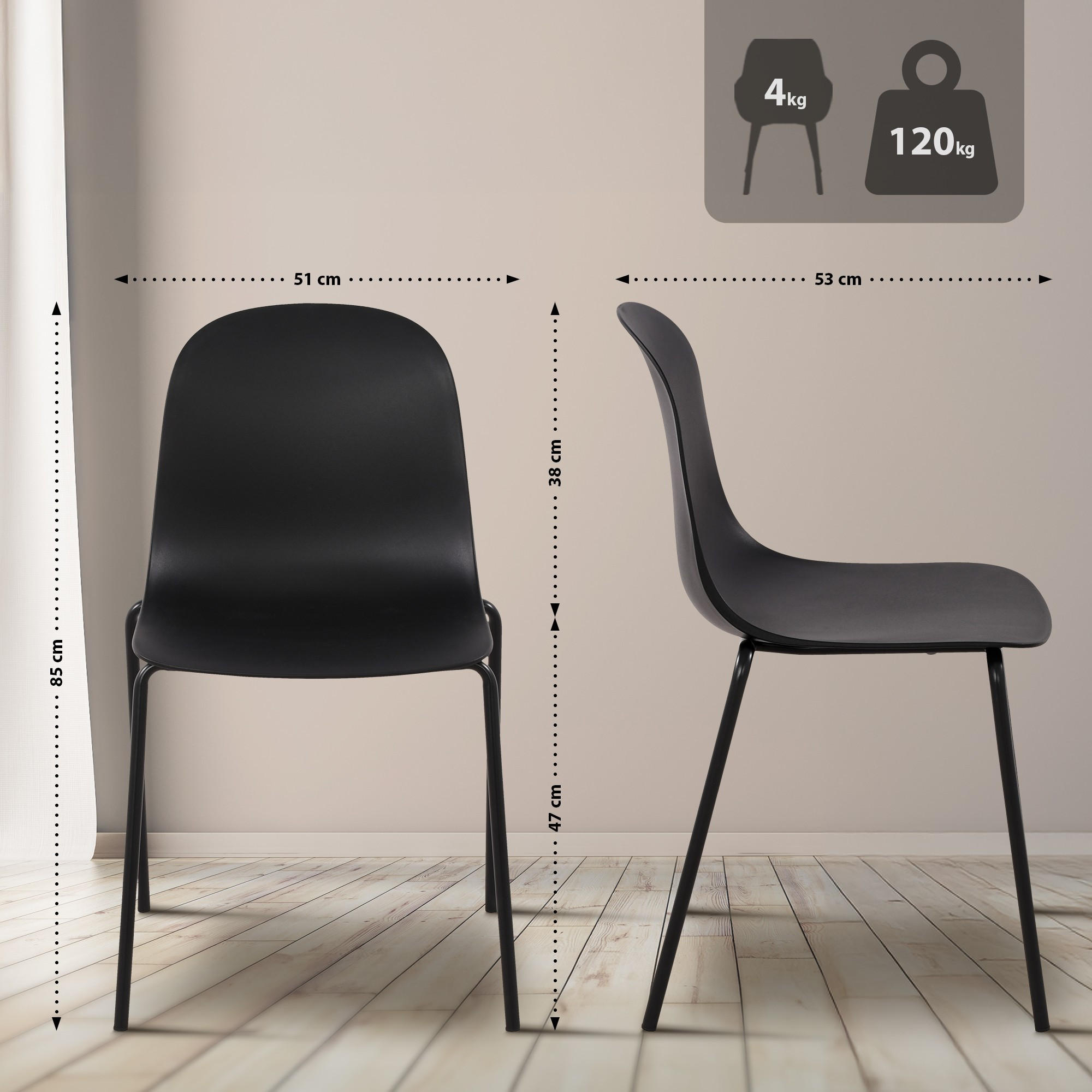 GARTENSITZGRUPPE Kunststoff Schwarz (5-teilig) - Schwarz, Kunststoff - CLP