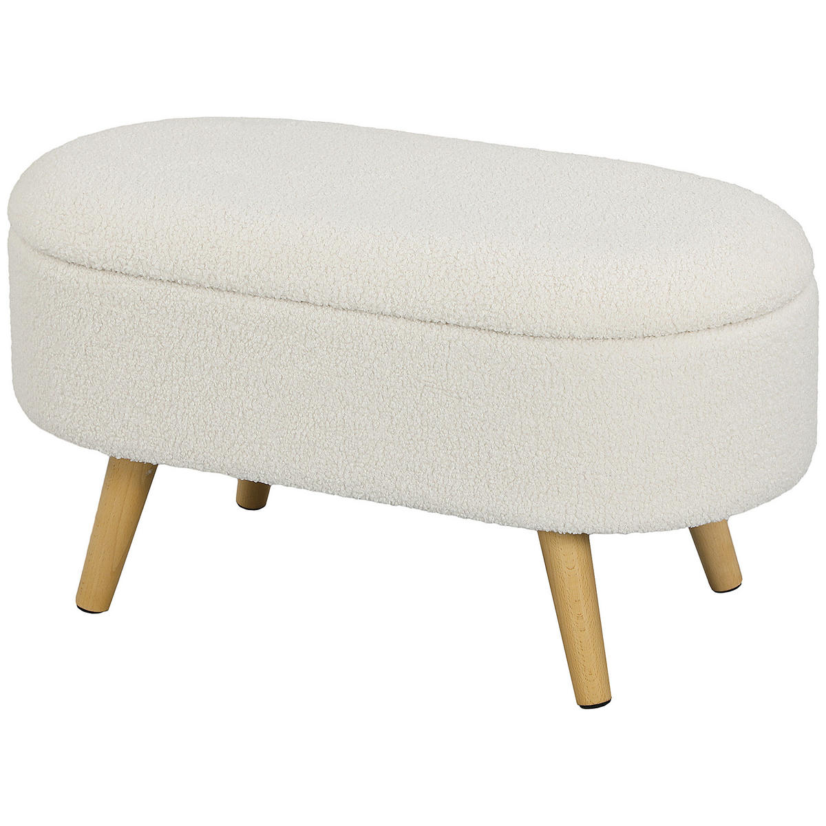 TRUHENBANK DE-07131 gepolstert, Holzbeine Weiß - Weiß, Holz (41/45/82cm) - ComfortXL