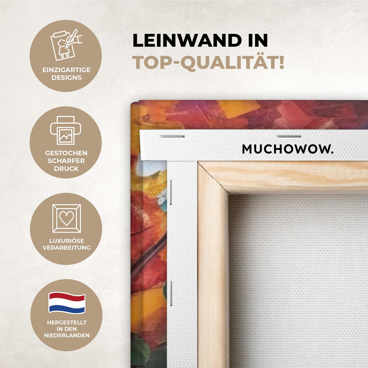 LEINWANDBILD Landschaft - Wald - Farben - Natur Deko Groß 90x90 cm - Multicolor, Textil (90/90cm) - MuchoWow