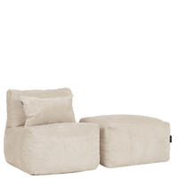 SITZSACK-SOFA 2-tlg. modular cord Noa - Beige, Textil (143/70/78cm) - icon