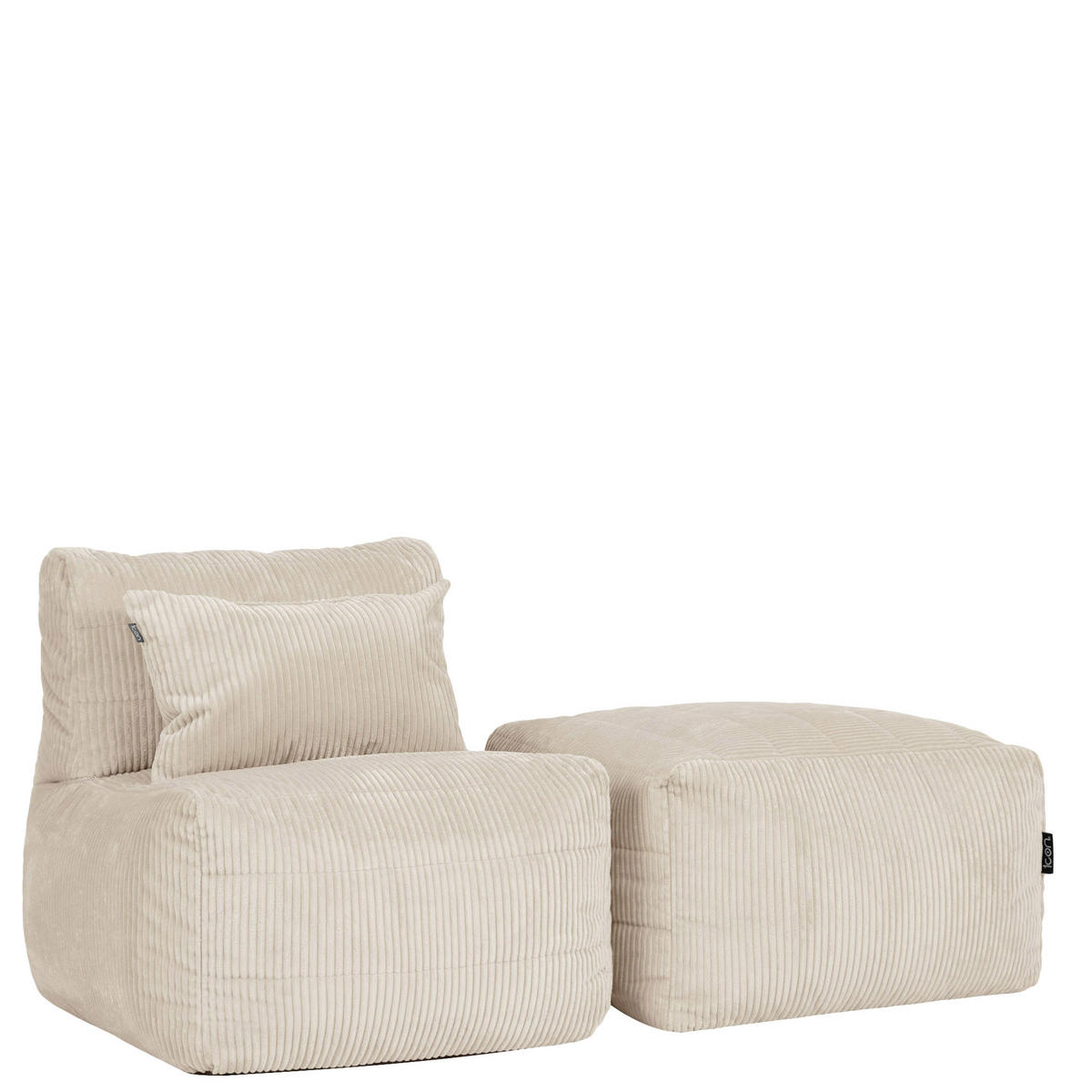 SITZSACK-SOFA 2-tlg. modular cord Noa - Beige, Textil (143/70/78cm) - icon