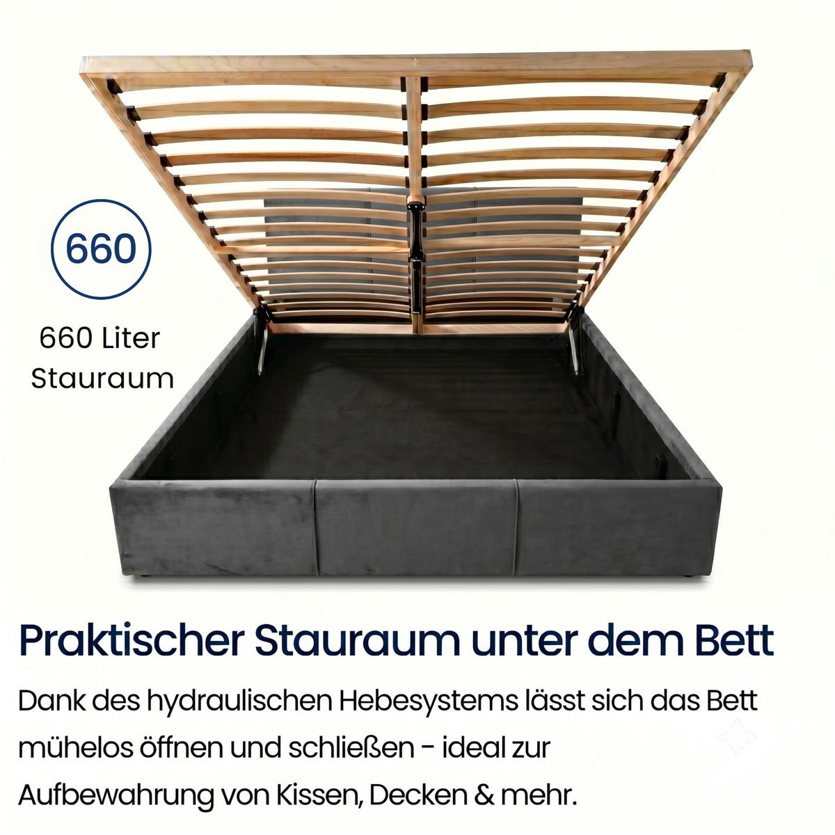 POLSTERBETT mit Stauraum 140x200 cm in Aschgrau - Grau, Holzwerkstoff (140/200cm) - Home Collective