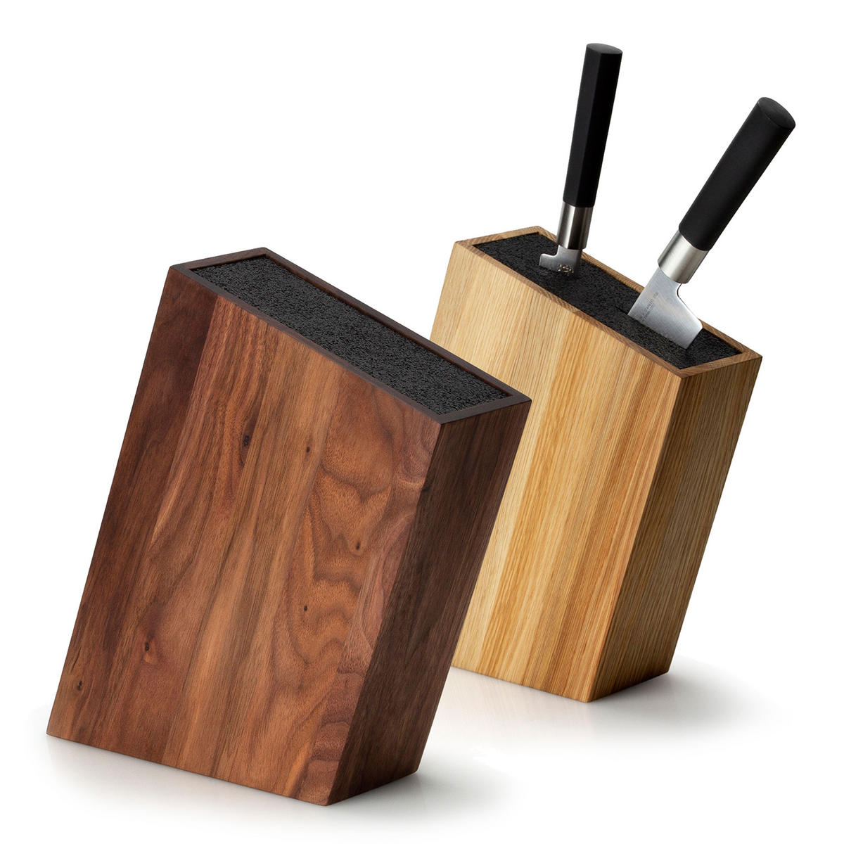 MESSERBLOCK mit flexiblem Einsatz, schräg stehend, Walnussholz - Braun, Holz (28/9/29cm) - Continenta