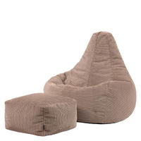 SITZSACK Dalton mit Hocker - Mokka, Textil (90/73/84cm) - icon