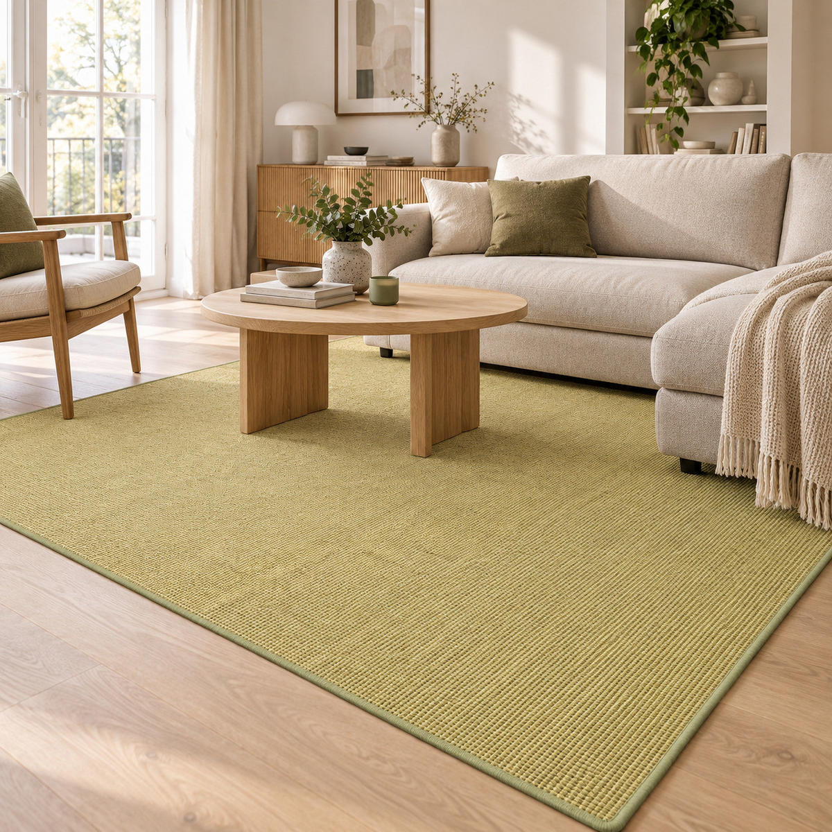 SISAL NATUR TEPPICH KLASSISCH - Grün, Textil (200/300cm) - Snapstyle
