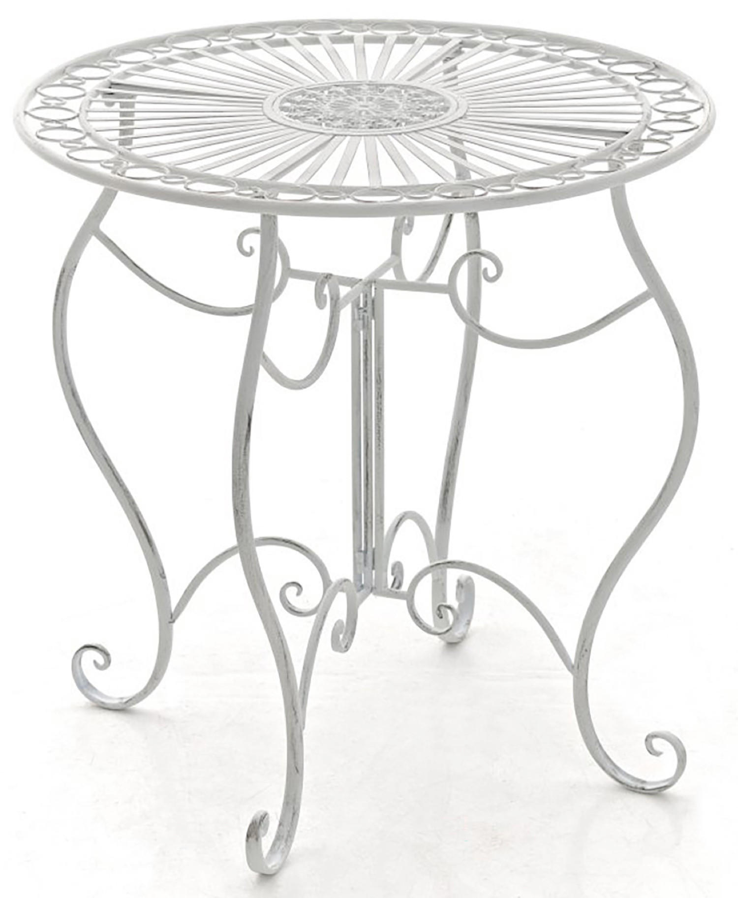 GARTENTISCH Indi antik weiß - Creme, Metall (72/70/70cm) - TPFGarden